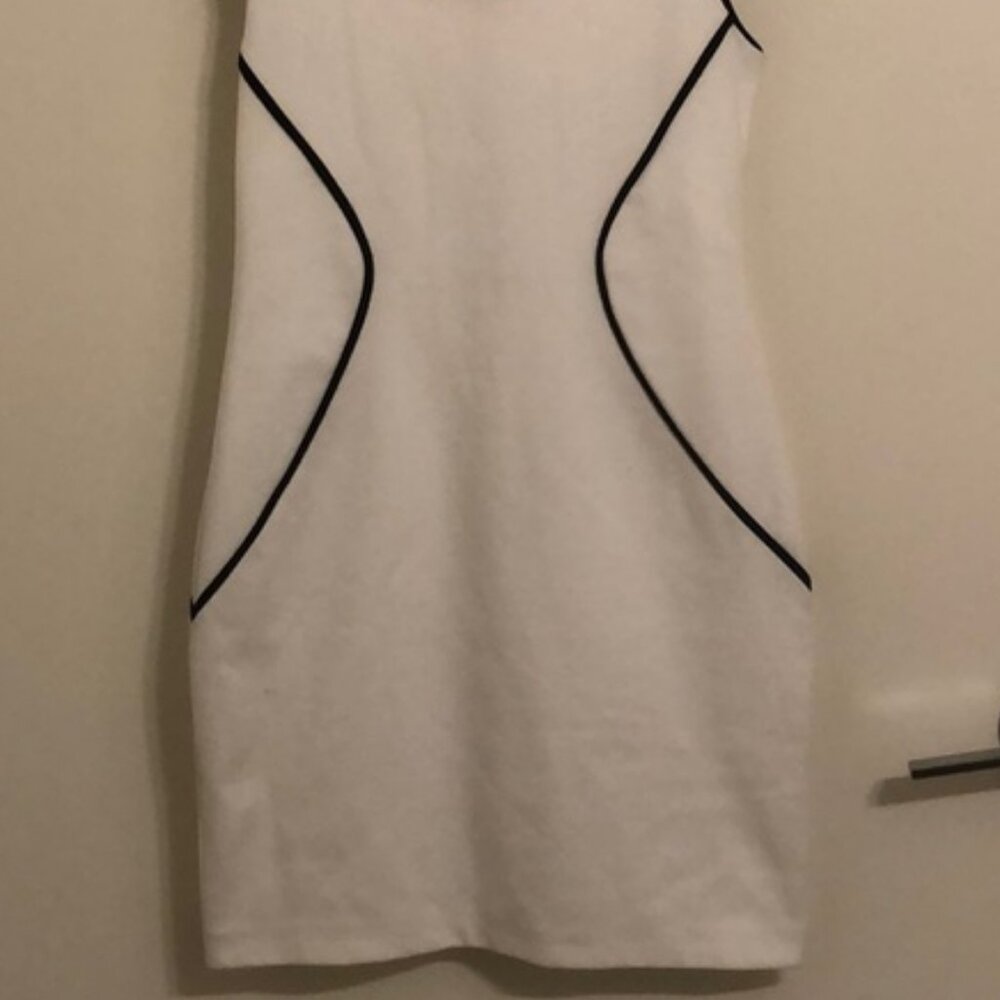 White dress with black pattern